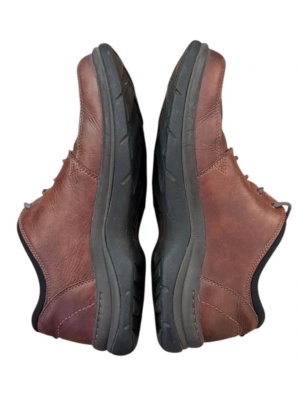 Clarks Travel Trek Men’s 10 Brown Leather Walking Comfort Oxford Shoes